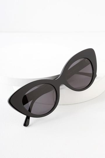Crap Eyewear The Wild Gift Black Cat-eye Sunglasses | Lulus