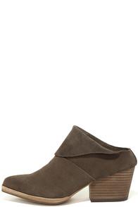 Steven By Steve Madden Shila Taupe Suede Leather Mules