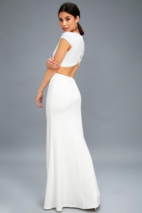 Be Still My Heart White Backless Maxi Dress | Lulus