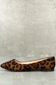 Bella Marie Holly Leopard Print Suede Flats