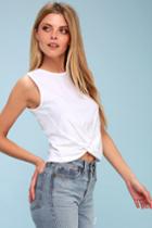 Rd Style Barclay White Knotted Crop Top | Lulus