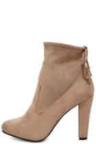 Breckelle's Mandy Natural Suede Ankle Booties