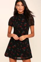 Bb Dakota Benhill Black Floral Print Dress