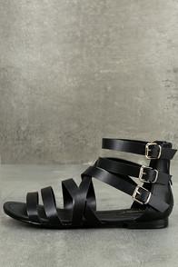 Breckelle's Neria Black Gladiator Sandals