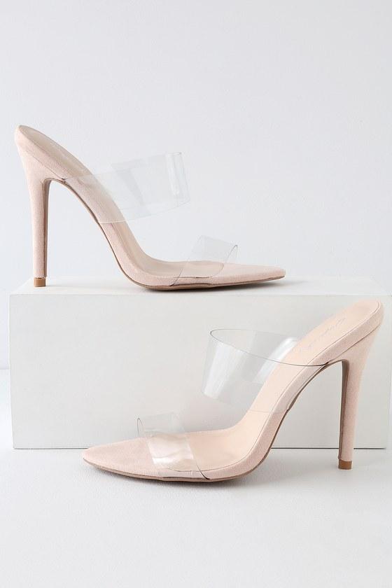 Qupid Buffy Clear Pvc High Heel Sandal Heels | Lulus