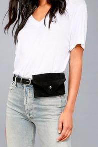 Lulus Big Adventure Black Belt Bag