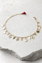 Shashi Moon Star Gold Rhinestone Charm Bracelet