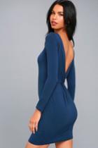 Twist And Tell Navy Blue Backless Bodycon Dress | Lulus