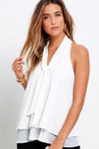 Lulus | Handle My Business Ivory Sleeveless Top | Size X-large | White | 100% Polyester