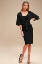 Cute And Tie Black Two-piece Bodycon Midi Dress | Lulus