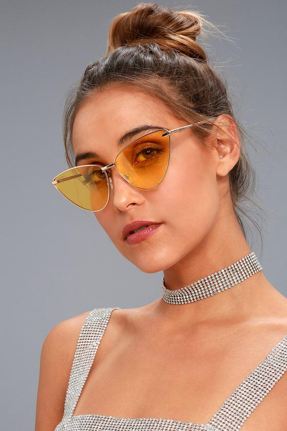 Perverse | Sagittarius Yellow And Gold Cat-eye Sunglasses | Lulus