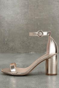 Breckelle's Elettra Champagne Ankle Strap Heels