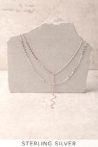 Lulus Nicolette Sterling Silver And Rose Gold Layered Necklace