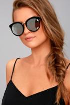 Perverse | Luxe Black And Silver Mirrored Sunglasses | Lulus