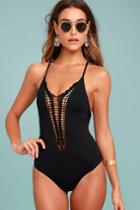 Billabong | Hippie Hooray Black Crochet Lace One Piece Swimsuit | Size Small | Lulus