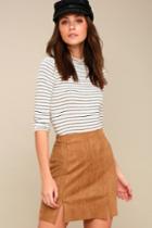 Malibu Morning Tan Suede Mini Skirt | Lulus