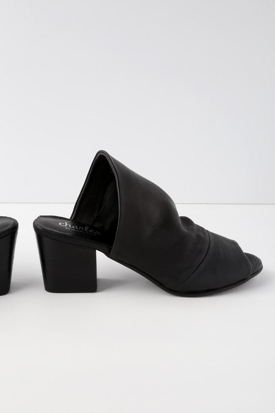 Charles David Yanna Black Leather Mules | Lulus