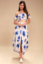 Kapilina Blush Floral Print Two-piece Maxi Dress | Lulus