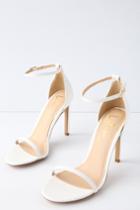 Angie White Ankle Strap Heels | Lulus