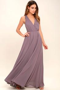 Lulus Dance The Night Away Dusty Purple Backless Maxi Dress