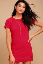 Lulus Perfect Time Red Shift Dress