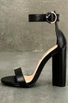 Liliana Kamali Black Ankle Strap Heels
