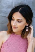 True Affection Rose Gold And Pink Rhinestone Earrings | Lulus