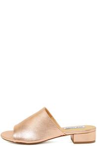 Steve Madden Briele Rose Gold Leather Slide Sandals