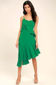 Adelyn Rae Desdemona Green Midi Dress