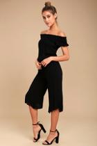 Jack By Bb Dakota Otisa Black Off-the-shoulder Midi Jumpsuit