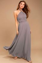 Lulus | Dance Of The Elements Dusty Purple Maxi Dress | Size X-small | 100% Polyester