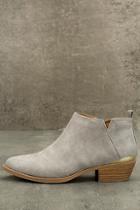 Qupid Marzia Light Grey Distressed Ankle Booties