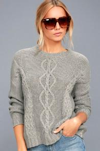 Rhythm Zambia Grey Cable Knit Sweater