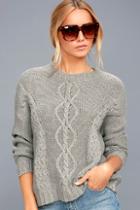 Rhythm Zambia Grey Cable Knit Sweater