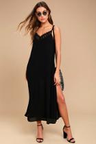 Amuse Society Delilah Black Lace Midi Dress