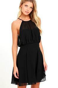 Marine Blu Mesmerizing Moment Black Skater Dress