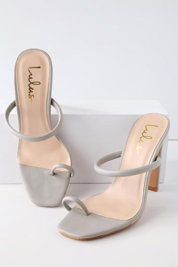 Mimi Blue Grey Heeled Sandals | Lulus