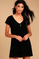 Lulus | Freestyle Black Shift Dress | Size Large | 100% Polyester