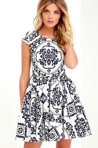 Lulus Royal Luxe Ivory Print Dress