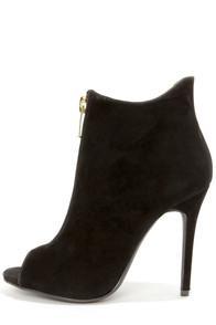 Dollhouse Strive Black Suede High Heel Booties