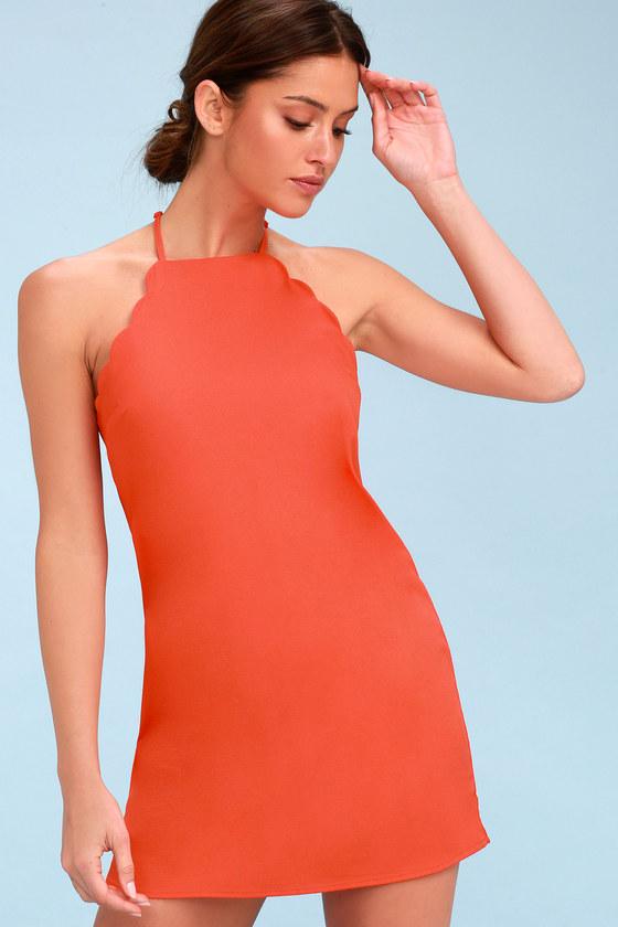 Endlessly Endearing Coral Red Dress | Lulus