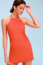 Endlessly Endearing Coral Red Dress | Lulus