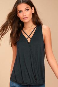 Olive & Oak Otis Charcoal Grey Tank Top