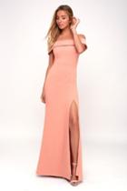 Aveline Mauve Pink Off-the-shoulder Maxi Dress | Lulus