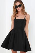 Lulu*s Gift Of Rhyme Black Skater Dress
