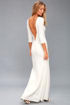 Kymber White Backless Maxi Dress | Lulus