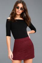Shenandoah Burgundy Suede Mini Skirt | Lulus