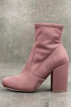 Steve Madden Gaze Blush Satin Mid-calf Booties