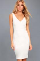 Lulus | Skyline White Sleeveless Bodycon Dress | Size Large