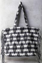 Amuse Society Runaway Black And White Striped Tote